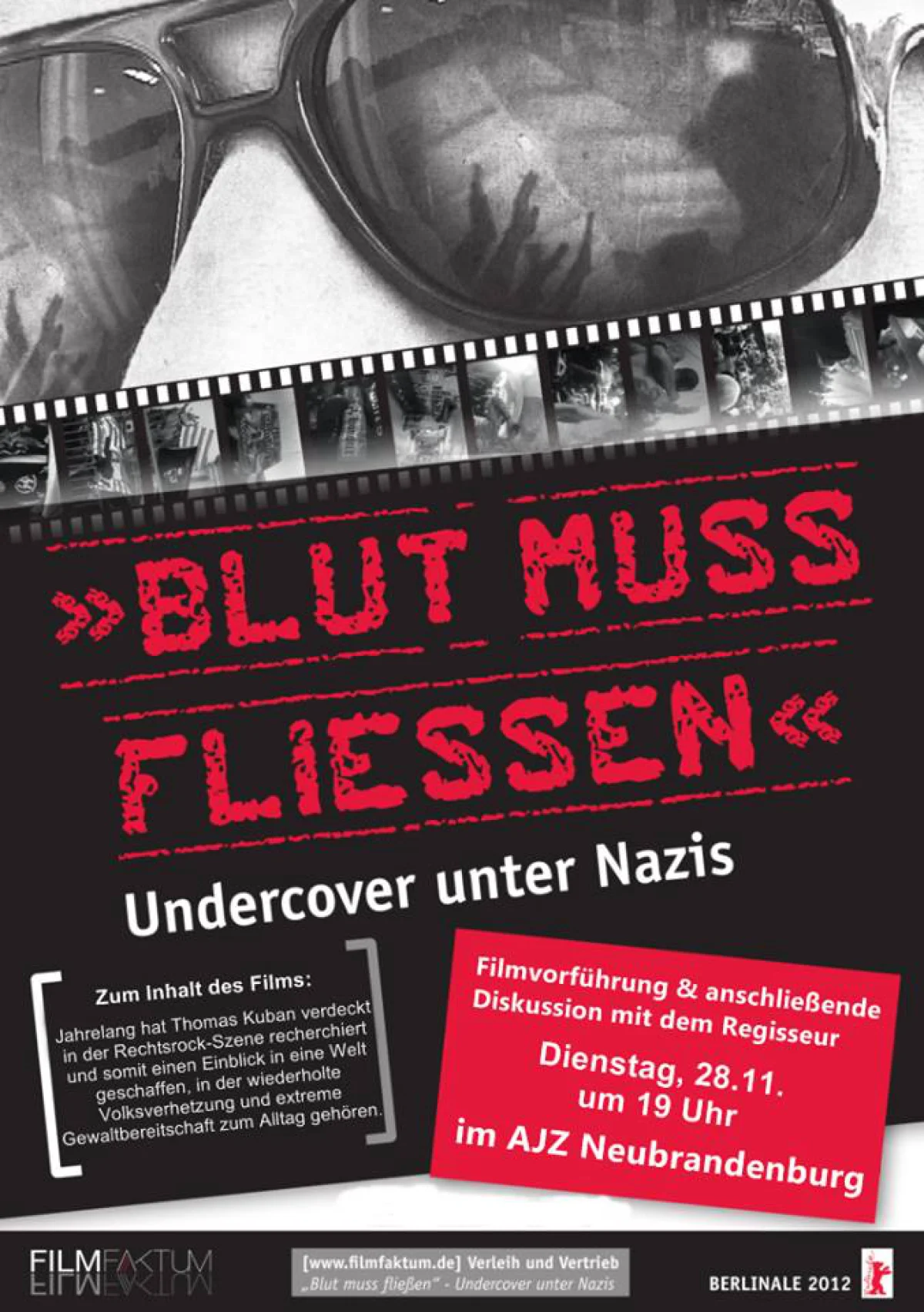 Flyer: BLUT MUSS FLIESSEN UNDERCOVER UNTER NAZIS
