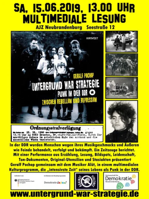 Flyer: UNTERGRUND WAR STRATEGIE - PUNK IN DER DDR // GERALF POCHOP