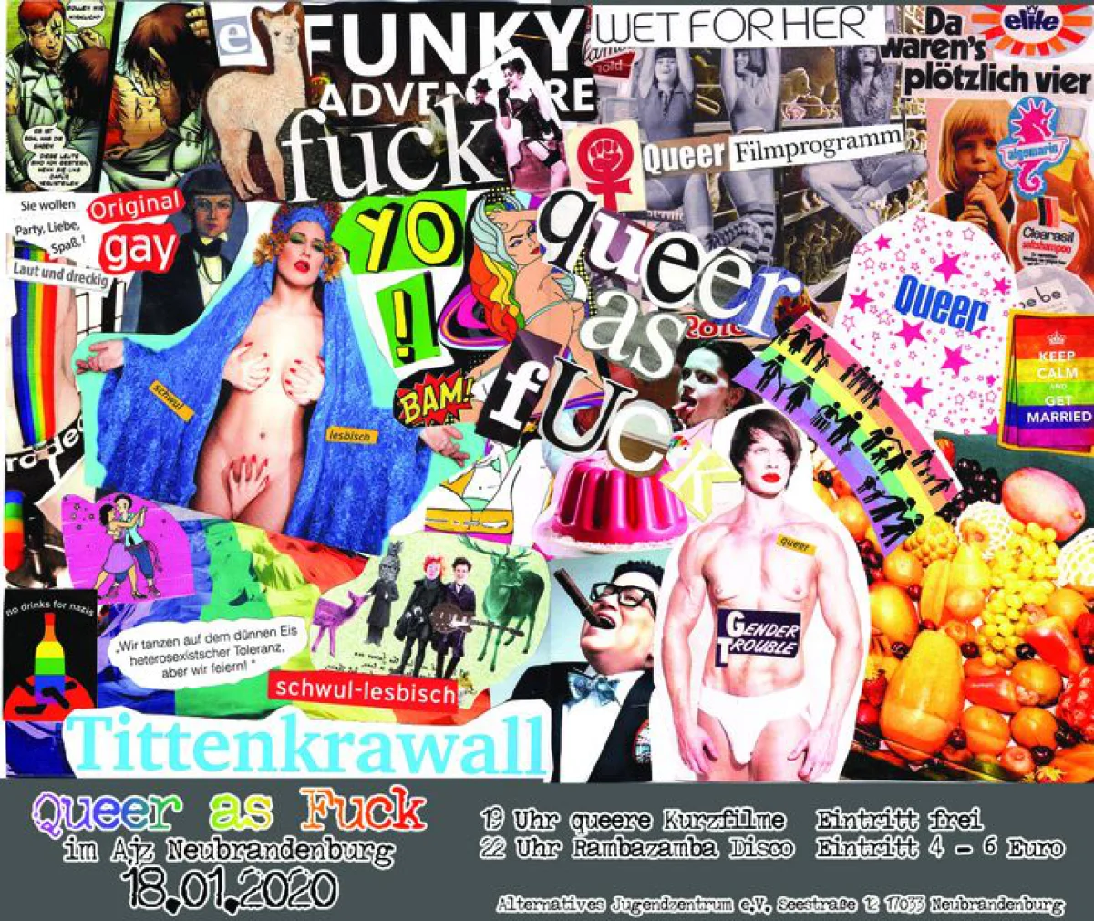 Flyer: QUEERFILMFEST ROSTOCK ON TOUR