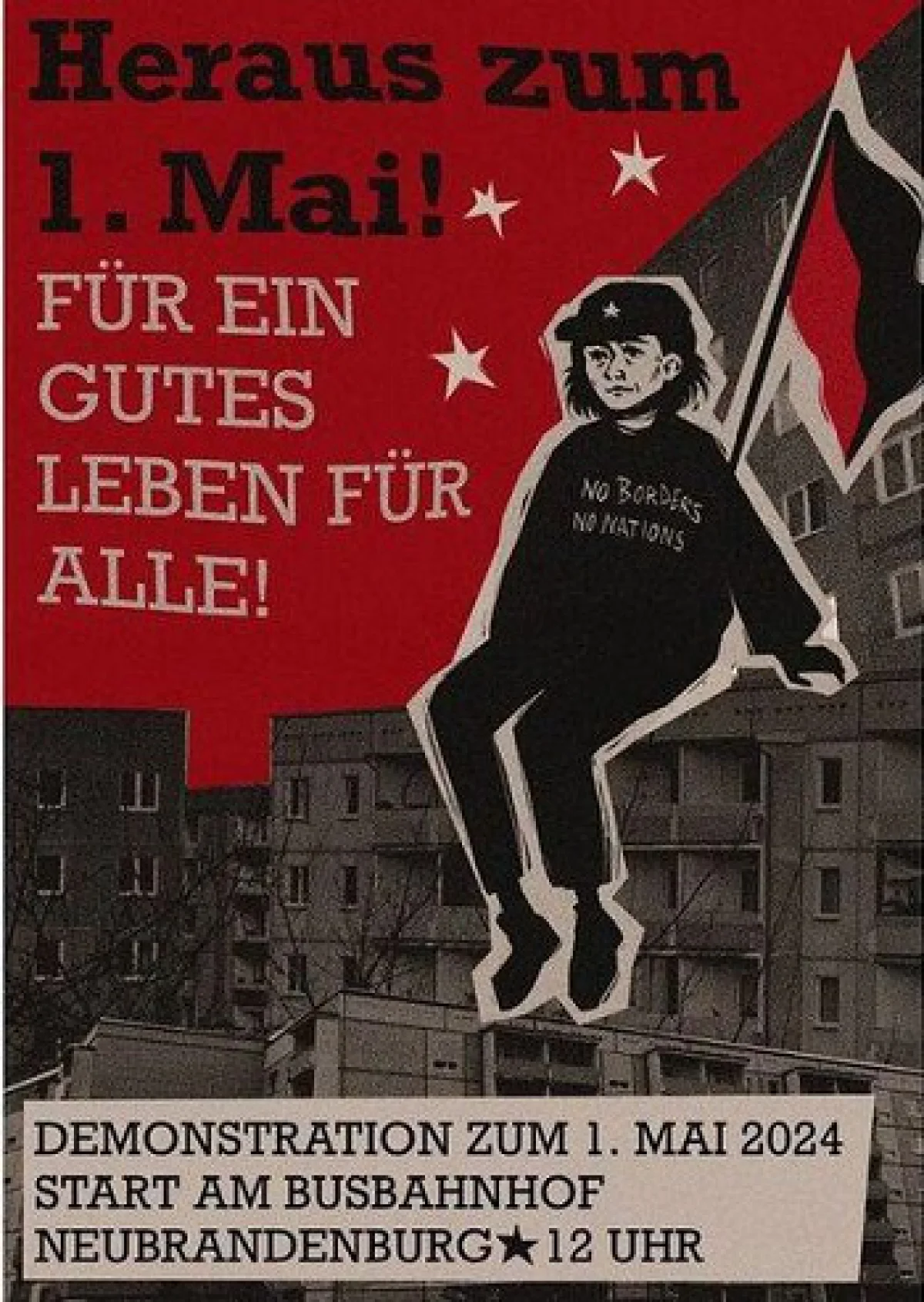 Flyer: HERAUS ZUM 1.MAI -  FÜR EIN GUTES LEBEN FÜR ALLE!