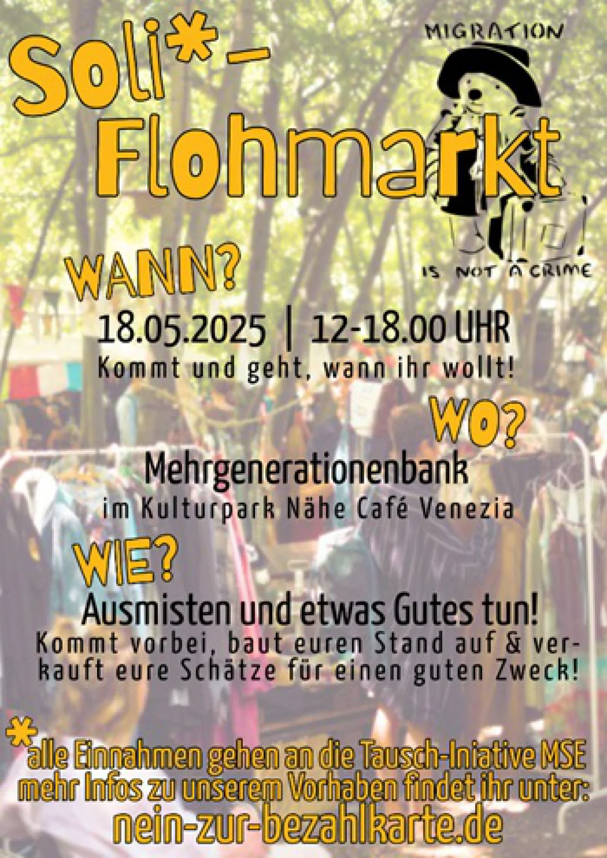 Flyer: SOLIFLOHMARKT - NEIN ZUR BEZAHLKARTE