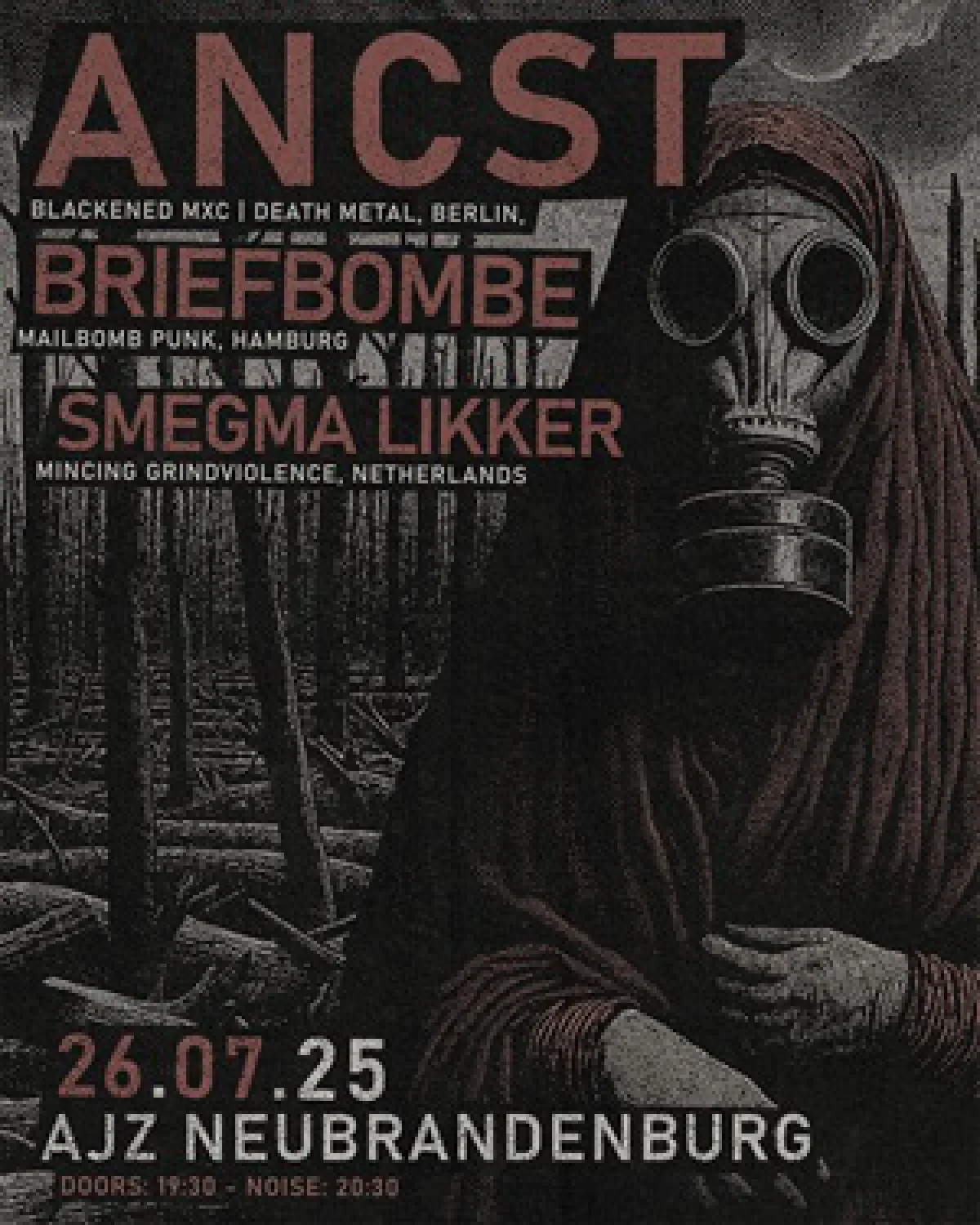 Flyer: ANCST + BRIEFBOMBE + SMEGMA LIKKER