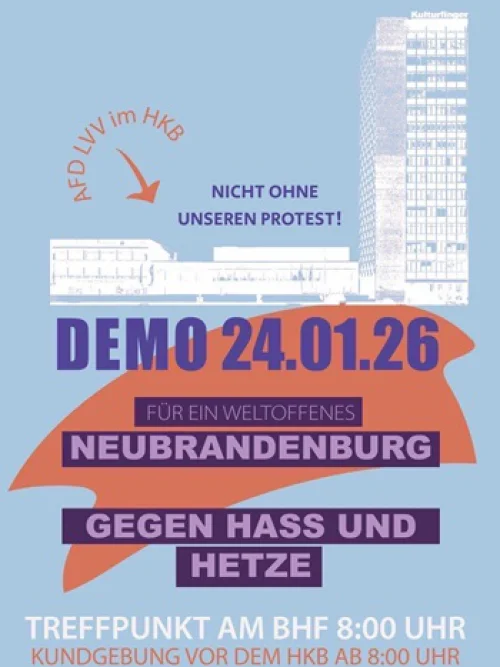 Flyer: FÜR EIN WELTOFFENES NEUBRANDENBURG - GEGEN HASS UND HETZE